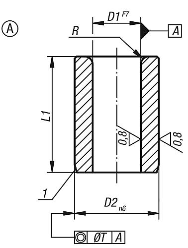 Bohrbuchse DIN 179, Form A - zylindrisch, Zeichnung