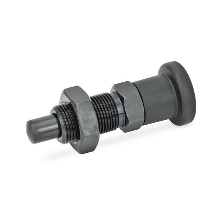 Rastbolzen GN 817, Stahl / Kunststoff-Knopf